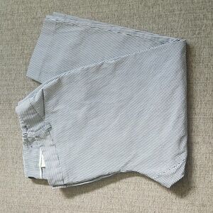 TALBOTS size 22WP Navy & white cotton/spandex Hampshire striped ankle pants.